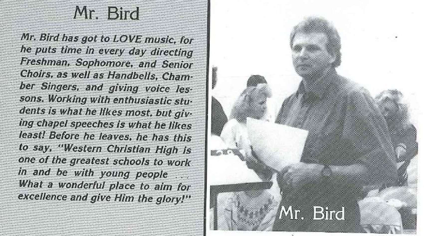Bill Bird yearbook photo